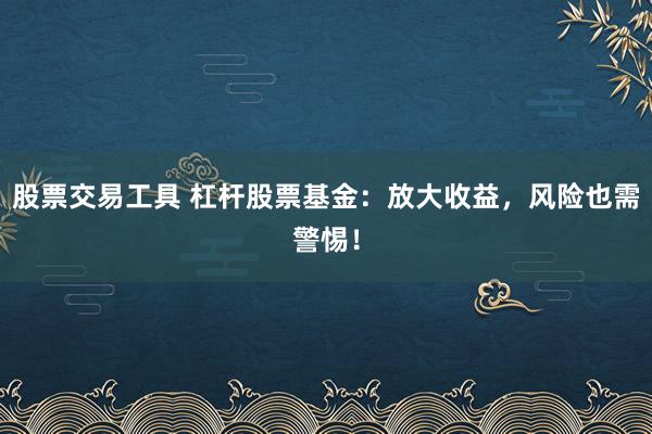 股票交易工具 杠杆股票基金：放大收益，风险也需警惕！