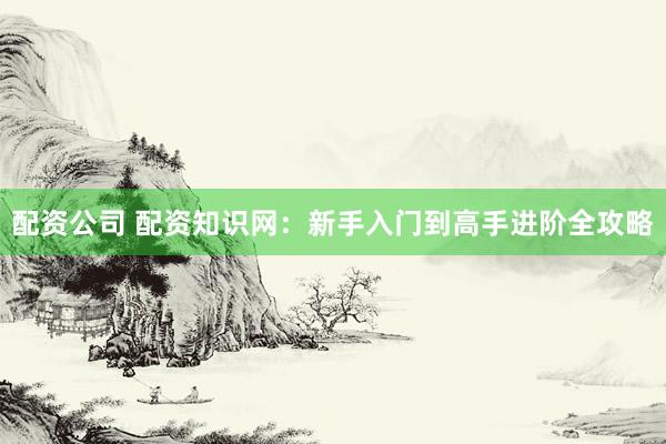配资公司 配资知识网：新手入门到高手进阶全攻略