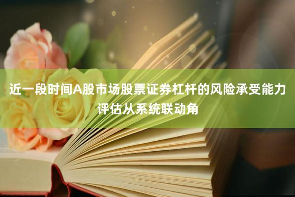 近一段时间A股市场股票证券杠杆的风险承受能力评估从系统联动角