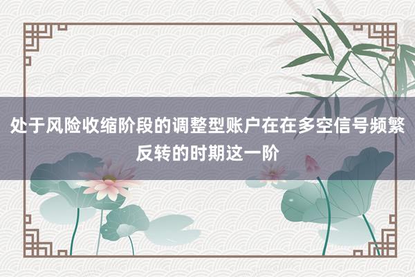 处于风险收缩阶段的调整型账户在在多空信号频繁反转的时期这一阶